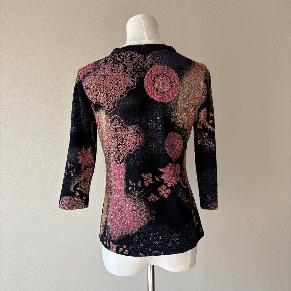 vintage y2k west end floral v-neck blouse - Picture 4 of 6